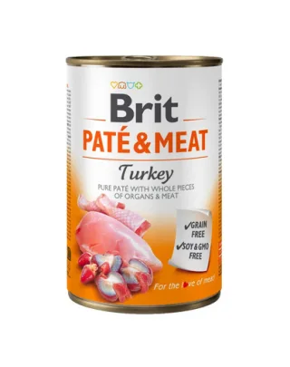 BRIT Pate&amp;Meat turkey 400 g Hrana pentru caini adulti, cu curcan