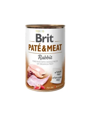BRIT Pate&amp;Meat rabbit 400 g Hrana caini adulti, cu iepure