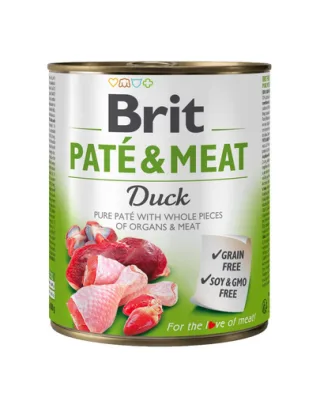 BRIT Pate&amp;Meat Duck 800 g hrană câini, pateu cu rață