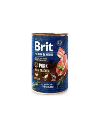 BRIT Premium by Nature 400 g hrana caine adult, carne de porc si esofag