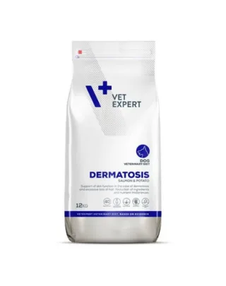 VET EXPERT Veterinary Diet Dog Dermatosis Salmon&amp;Potato 12 kg hrana veterinara uscata pentru caini