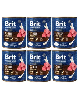 BRIT Premium by Nature 6x800 g vita si maruntaie, set hrana caine