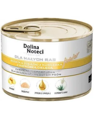DOLINA NOTECI Premium Junior hrana umeda caini juniori de rase mici, cu stomac de pui si ficat de vitel 185 g x 10 buc.