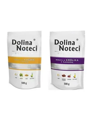 DOLINA NOTECI Premium hrana umeda caini adulti SET rata cu dovleac si iepure cu merisoare 500 g x 10 buc.