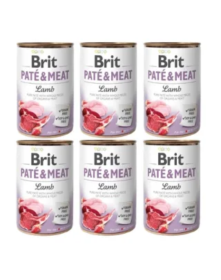 BRIT Pate&amp;Meat lamb 6x400 g pate cu miel pentru caini