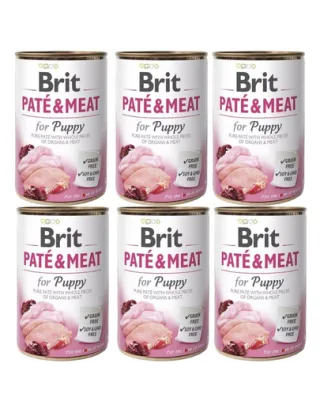 BRIT Pate&amp;Meat puppy 6x400 g pate hrana catelusi, pasare