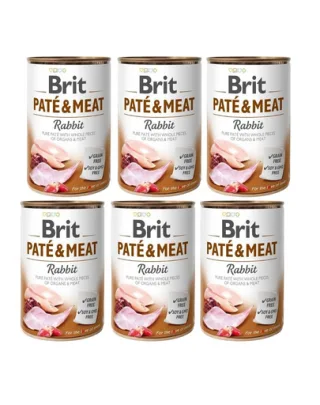 BRIT Pate&amp;Meat rabbit 6x400 g pate cu iepure pentru caini