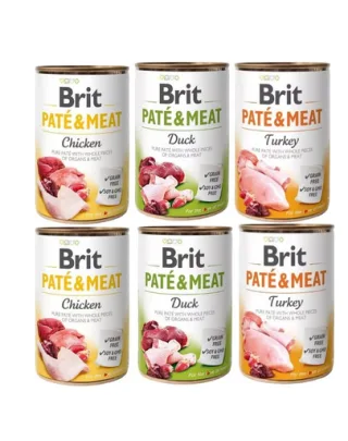 BRIT Pate&amp;Meat Mix arome de pasare 6x400 g pate caini