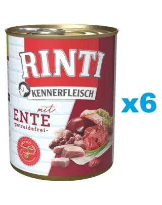 RINTI Kennerfleisch Duck cu rata 6x400 g conserve hrana caini