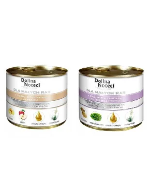 DOLINA NOTECI Premium Set conserve hrana caini talie mica, cu gasca si iepure 185 g