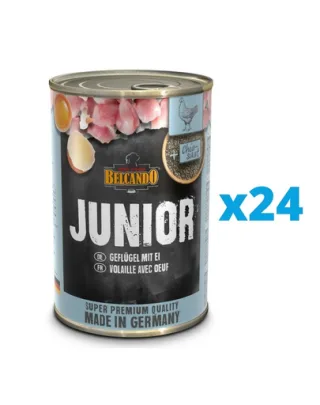 BELCANDO Super Premium Junior pui si oua 24x400 g alimente umede catelusi