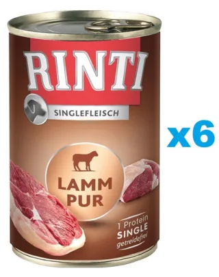 RINTI Singlefleisch Lamb Pure 6x400 g miel, aliment monoproteic caini