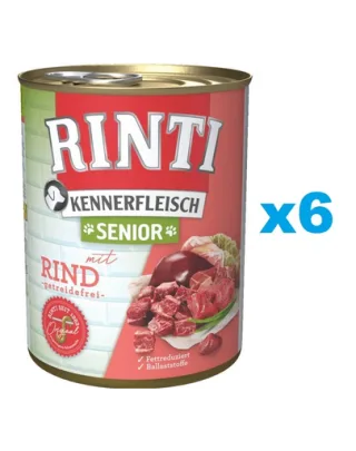 RINTI Kennerfleish Senior Beef 6x400 g cu vita pentru caini mai batrani