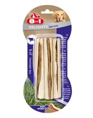8in1 Recompensă Beef Delights Bone sticks 3 buc