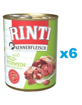 RINTI Kennerfleisch Wild boar carne de mistret 6x800 g hrana caine