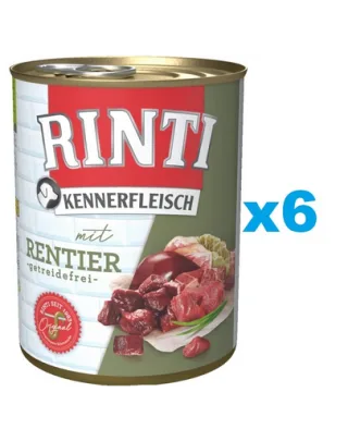 RINTI Kennerfleisch Reindeer renifer 6x800 g hrana cu ren, caine