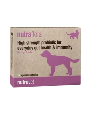 NUTRAVET Nutraflora 12 probiotice caini si pisici, sustinere intestinala si imunitara