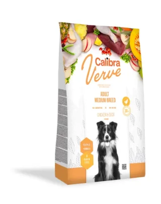CALIBRA Dog Verve GF Adult Medium Chicken&amp;Duck Hrana uscata pentru caini adulti de talie medie, cu pui si rata 12 kg