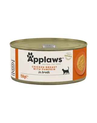 APPLAWS Cat hrana umeda pentru pisici, piept pui si dovleac 156 g