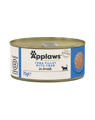 APPLAWS conserva pisici, cu ton si crab 70 g