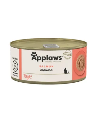 APPLAWS Cat Mousse Tin  Mancare umeda pentru pisici adulte, cu somon 70g