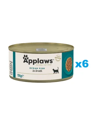 APPLAWS Cat Adult Ocean Fish in Broth peste oceanic in supa 6x156 g hrana pisici