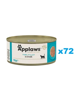 APPLAWS Cat Adult Tuna Fillet in Broth ton file in supa 72x156 g pentru pisica