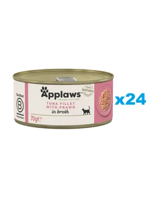 APPLAWS Cat Adult Tuna with Prawn in Broth hrana pisica adulta 24x70g ton si crevete in sos