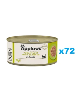 APPLAWS Cat Adult Tuna with Seaweed in Broth ton cu alge 72x70 g pentru pisica
