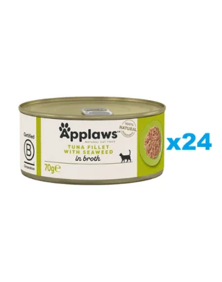 APPLAWS Cat Adult Tuna with Seaweed in Broth ton cu alge in sos 24x70 g pisici