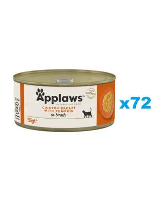 APPLAWS Cat Adult Chicken Breast with Pumpkin in Broth piept de pui si dovleac in supa 72x156 g