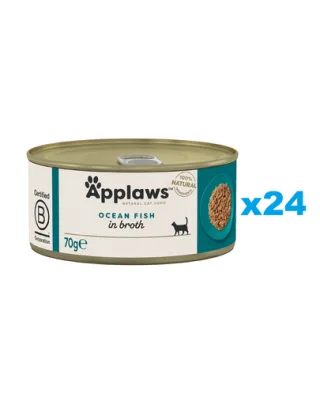 APPLAWS Cat Adult Ocean Fish in Broth 24x70 g peste oceanic in supa
