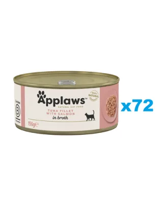 APPLAWS Cat Adult Tuna with Salmon in Broth Conserve pentru pisica, cu ton si somon in sos 72x156 g