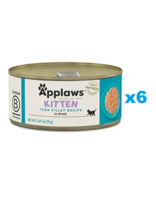 APPLAWS Cat Kitten Tuna in Broth Hrana umeda pisoi, cu ton in sos 6x70 g