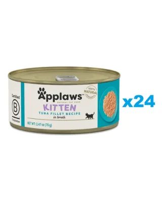 APPLAWS Cat Kitten Tuna in Broth Pachet conserve pisoi, cu ton in sos 24x70 g