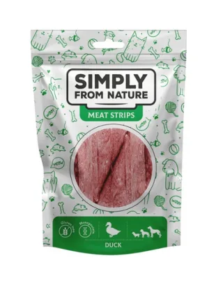 SIMPLY FROM NATURE Meat Strips Recompense pentru caini, benzi cu rata 80 g