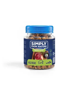 SIMPLY FROM NATURE Smart Bites Snackuri pentru caini, mistret 130 g