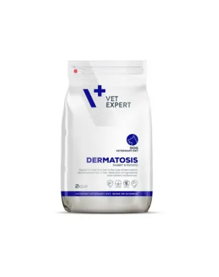 VET EXPERT Veterinary Diet Dog Dermatosis Rabbit&amp;Potato 2 kg hrana veterinara pentru caini