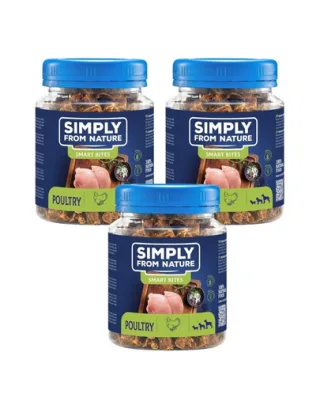 SIMPLY FROM NATURE Smart Bites Gustare cu pasare 3x130 g pentru caine