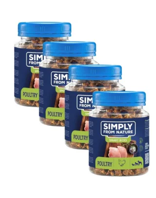 SIMPLY FROM NATURE Smart Bites set recompense caini 4x130 g cu pasare
