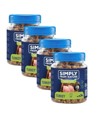 SIMPLY FROM NATURE Smart Bites set recompense caine 4x130 g din curcan