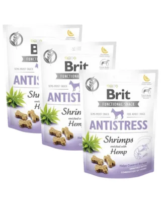 BRIT Care Dog Functional Snack Shrimp Anatistress 3x150 g recompense control stres caini
