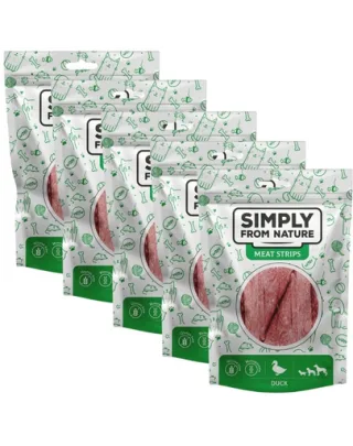 SIMPLY FROM NATURE Meat Strips 5x80 g fasii rata snack caini