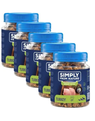 SIMPLY FROM NATURE Smart Bites cuburi curcan 5x130 g pentru caini