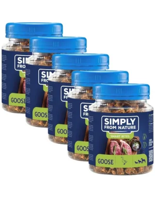 SIMPLY FROM NATURE Smart Bites 5x130 g recompensa caini, cu gasca