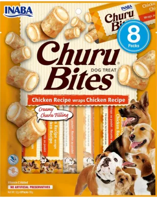 INABA Churu Bite Chicken 8x12g învelișuri de pui pentru câini