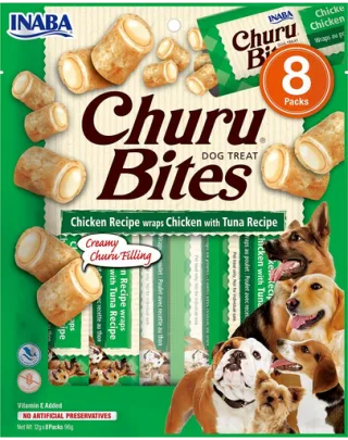 INABA Churu Bite Chicken 8x12g pui și ton wrap pentru câini