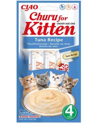 INABA Kitten Tuna 4x14 g recompensa cu ton pentru pisoi