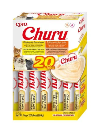 INABA Churu Variety Chicken&amp;Beef pui si vita pentru pisici multibox 20x14 g (280 g)