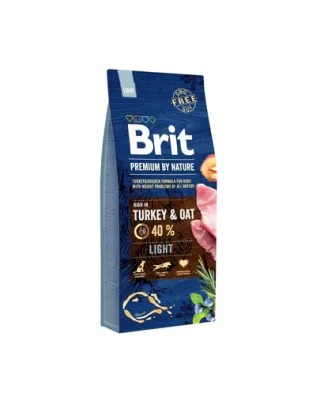 BRIT Premium By Nature Light 15 kg + 6x400 g conserve curcan